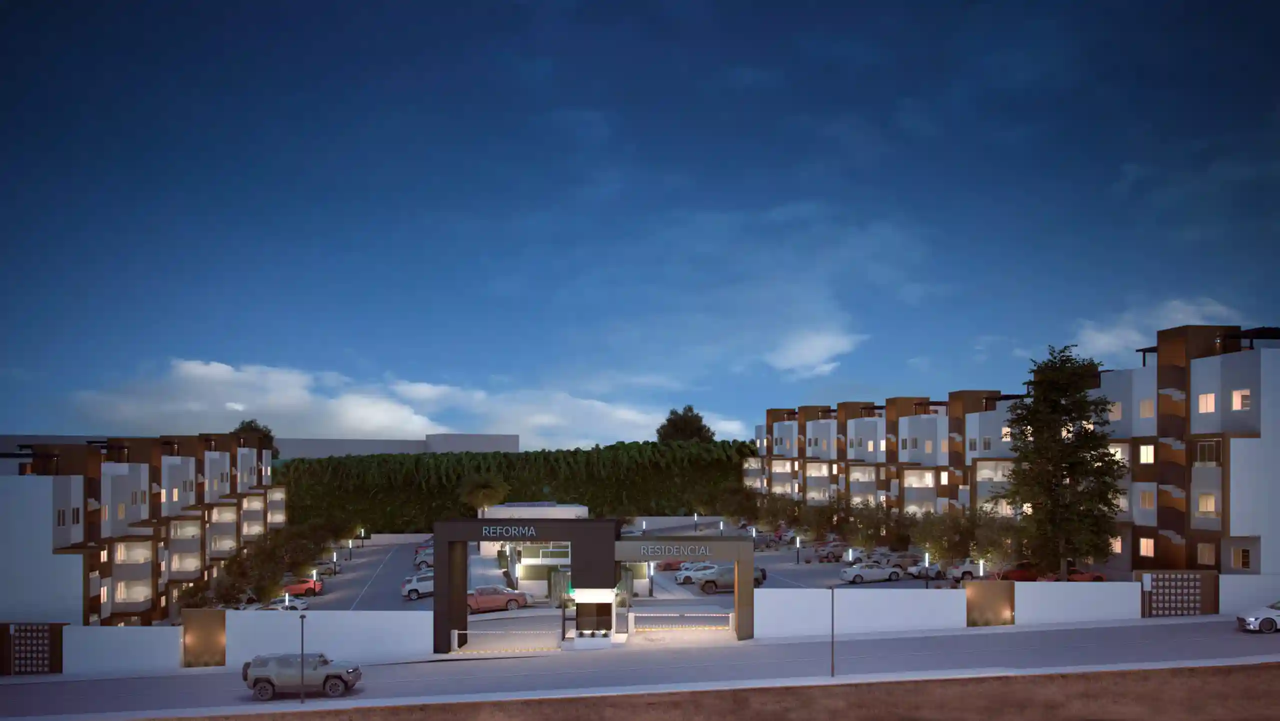 Vista nocturna de Privada Reforma