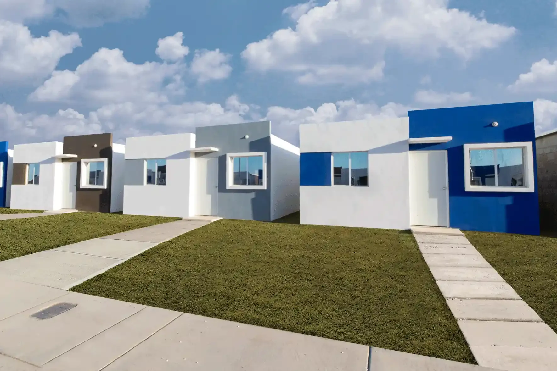 Fachadas de casas en Privada Condesa